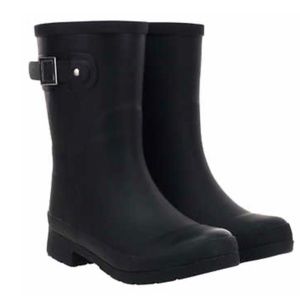 NEW Chooka Rain Boot Plush Mid Height Black Fur